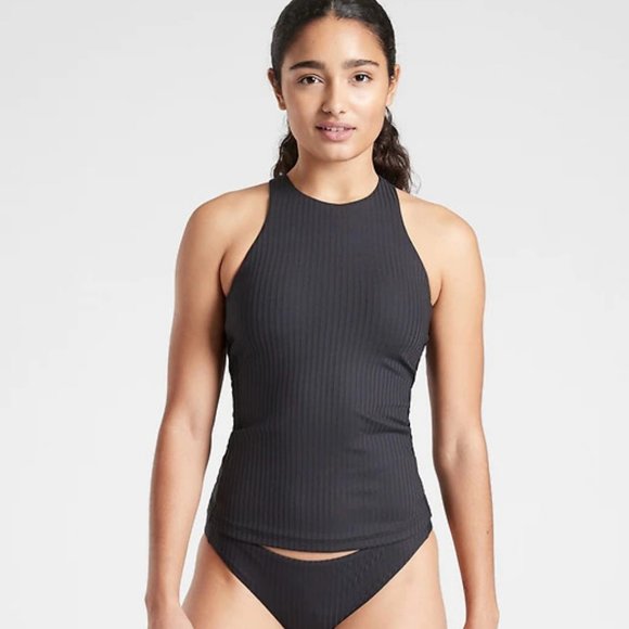Athleta Tops - Athleta Rib High Neck Tankini size S Black